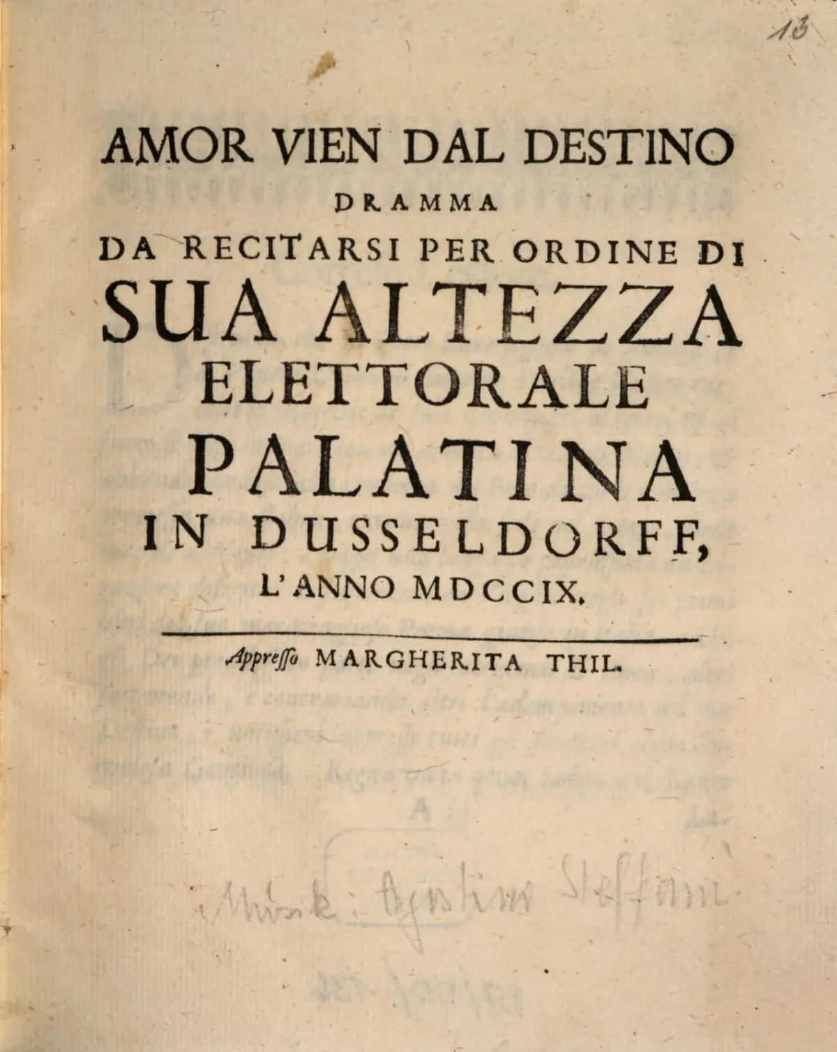 Amor vien dal destino