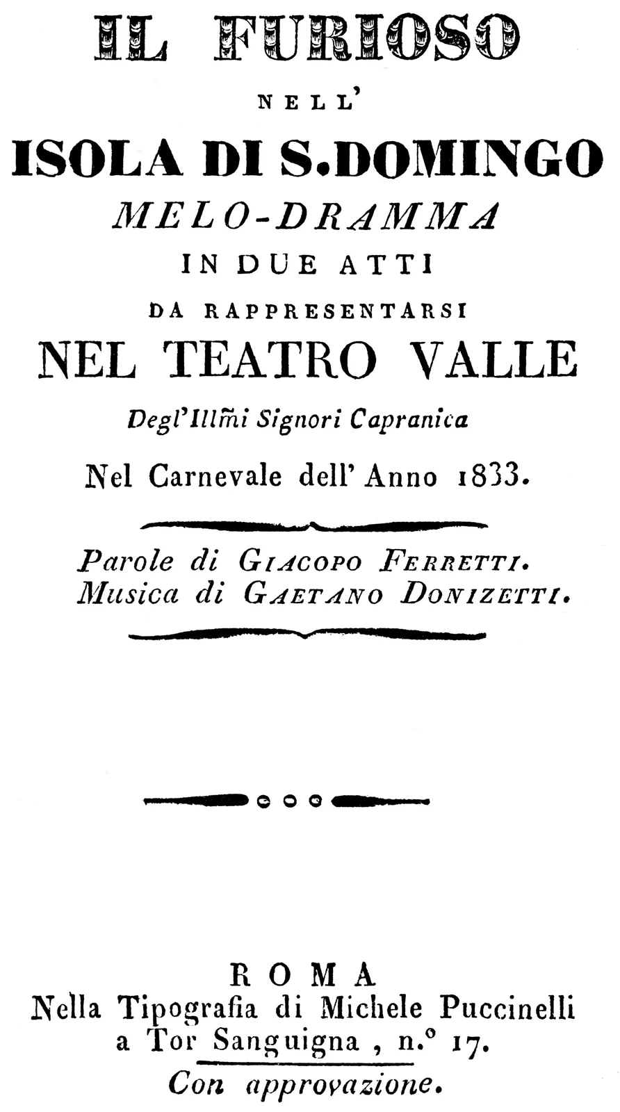 Il furioso all'isola di San Domingo