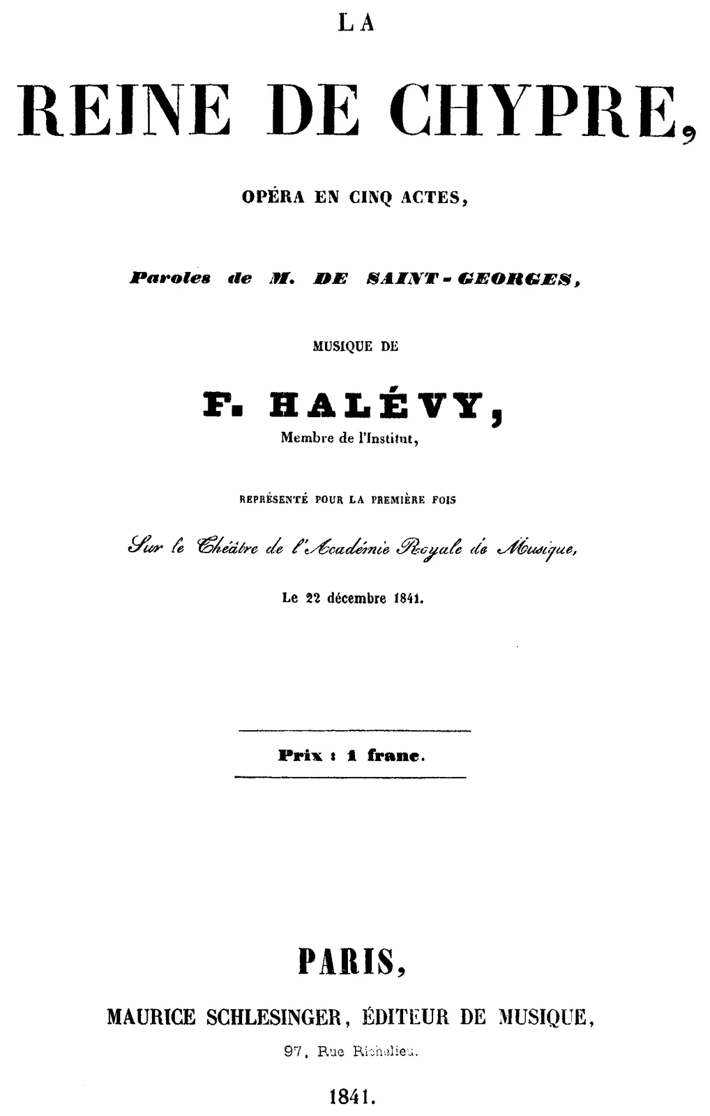 La reine de Chypre