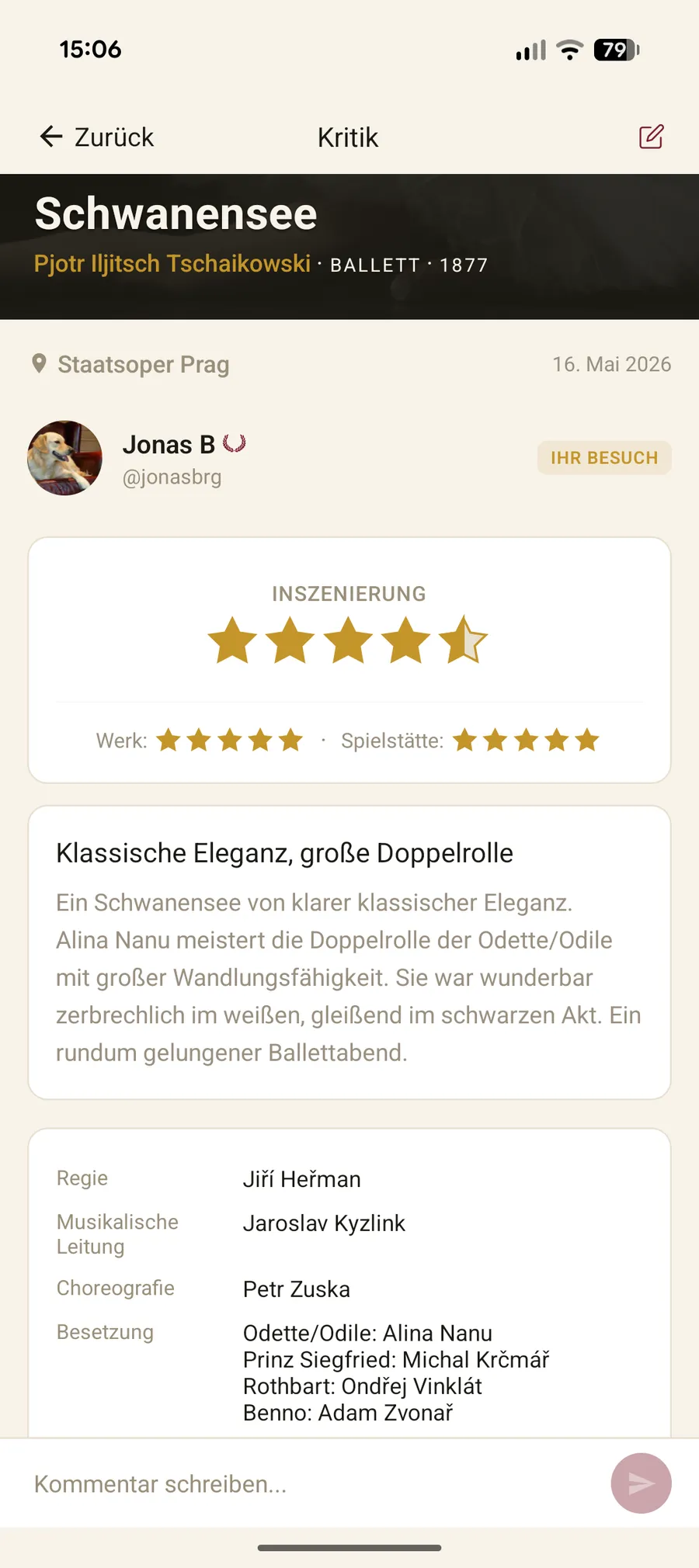 App-Screenshot: Besuchseintrag